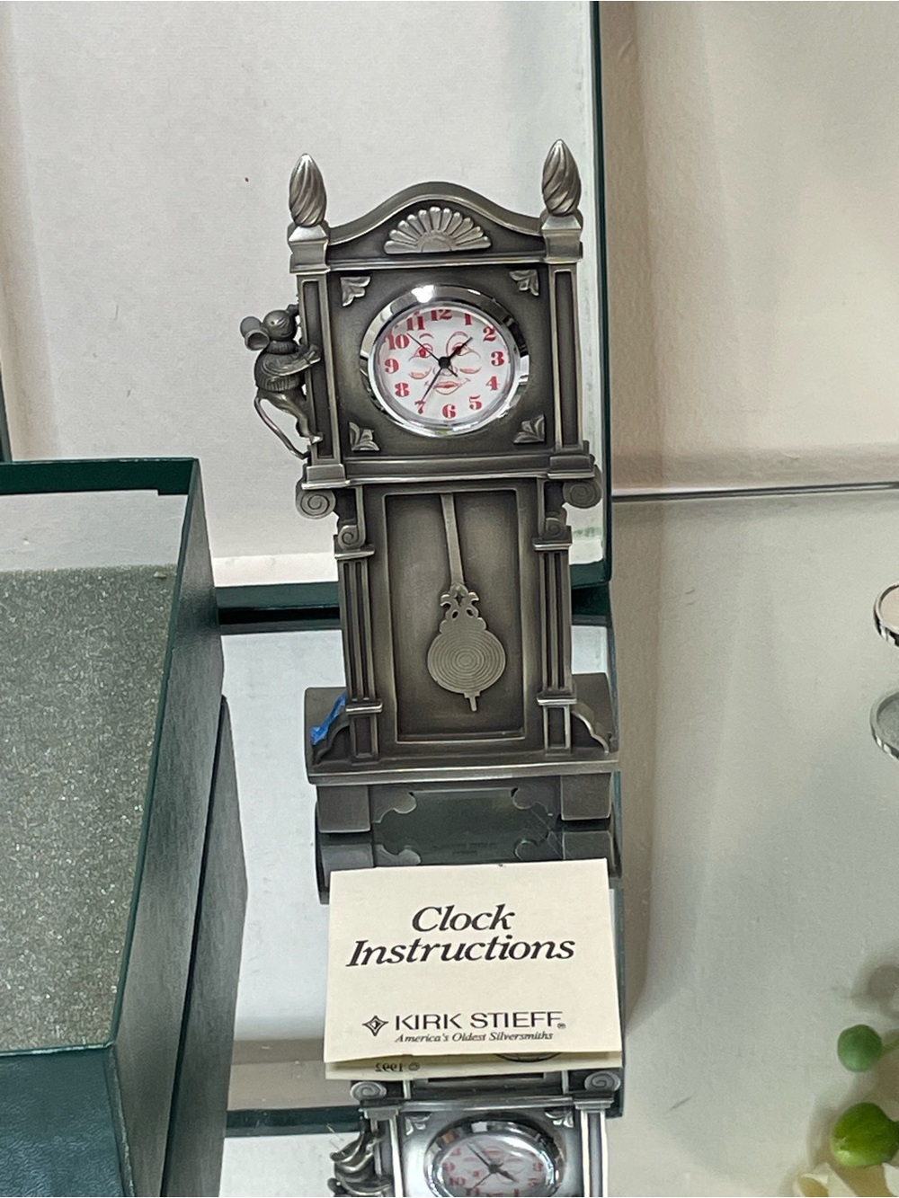 VTG Kirk Stieff Pewter Hickory Dickory Dock Grandfather Clock Box
